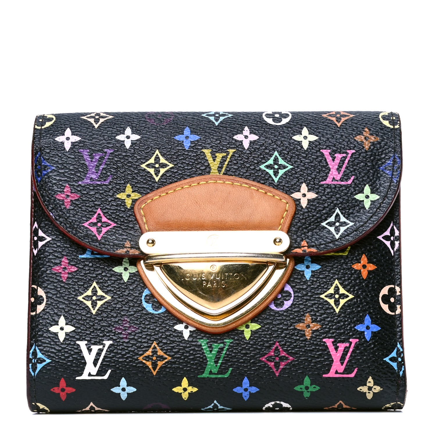 Louis Vuitton Monogram Multicolor Joey Wallet Black Grenade 1 of 7