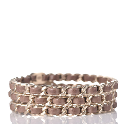 Chanel Lambskin Chain CC Bangle Bracelets M Set of 3 Gold 3 of 5