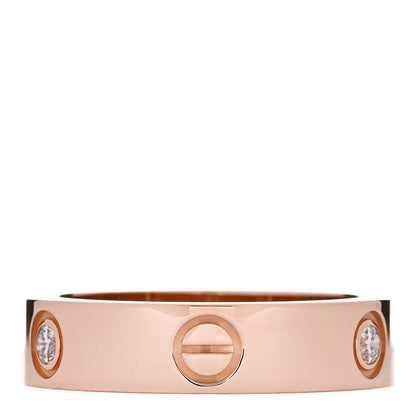 Cartier 18K Pink Gold 3 Diamond 5.5mm LOVE Ring 61 9.5 3 of 7