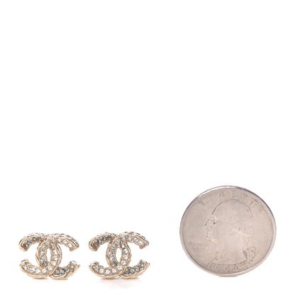 Chanel Crystal CC Earrings Gold 2 of 4