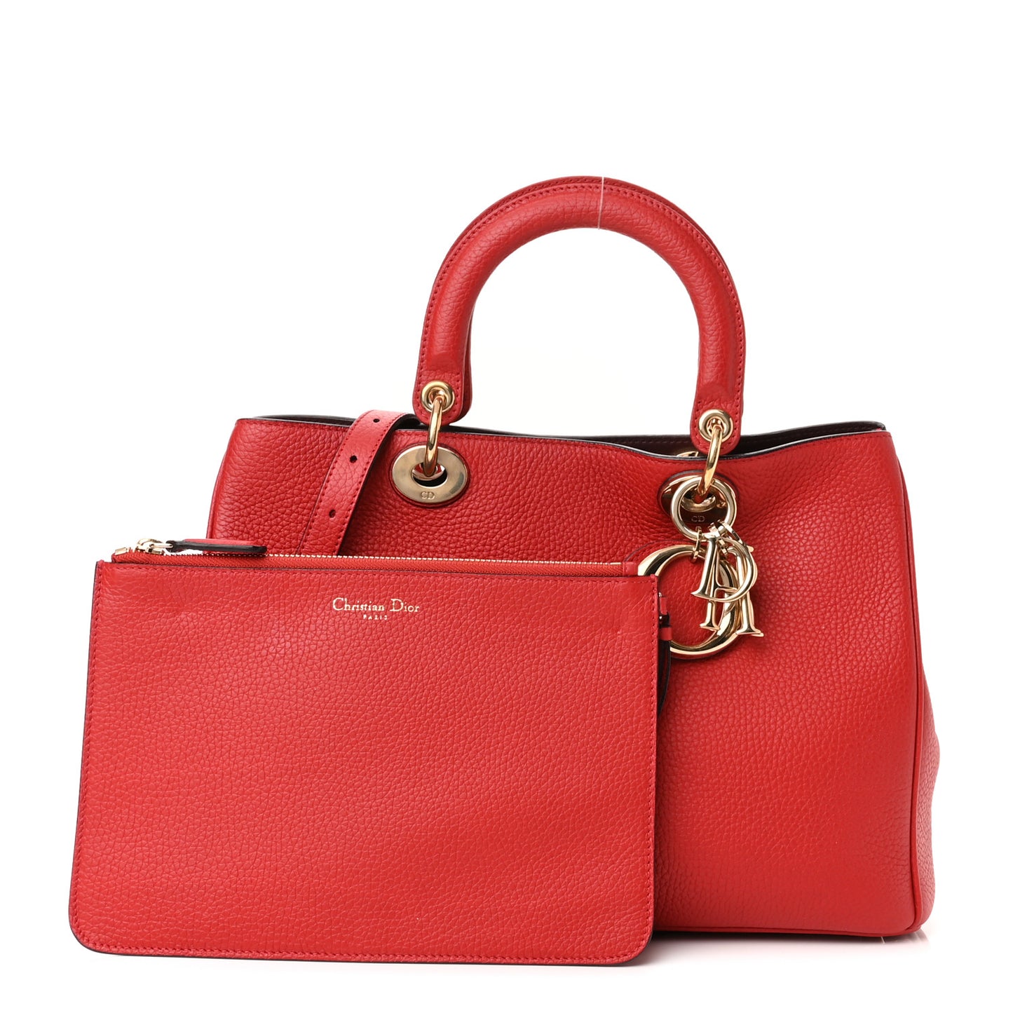 Calfskin Medium Diorissimo Tote Red