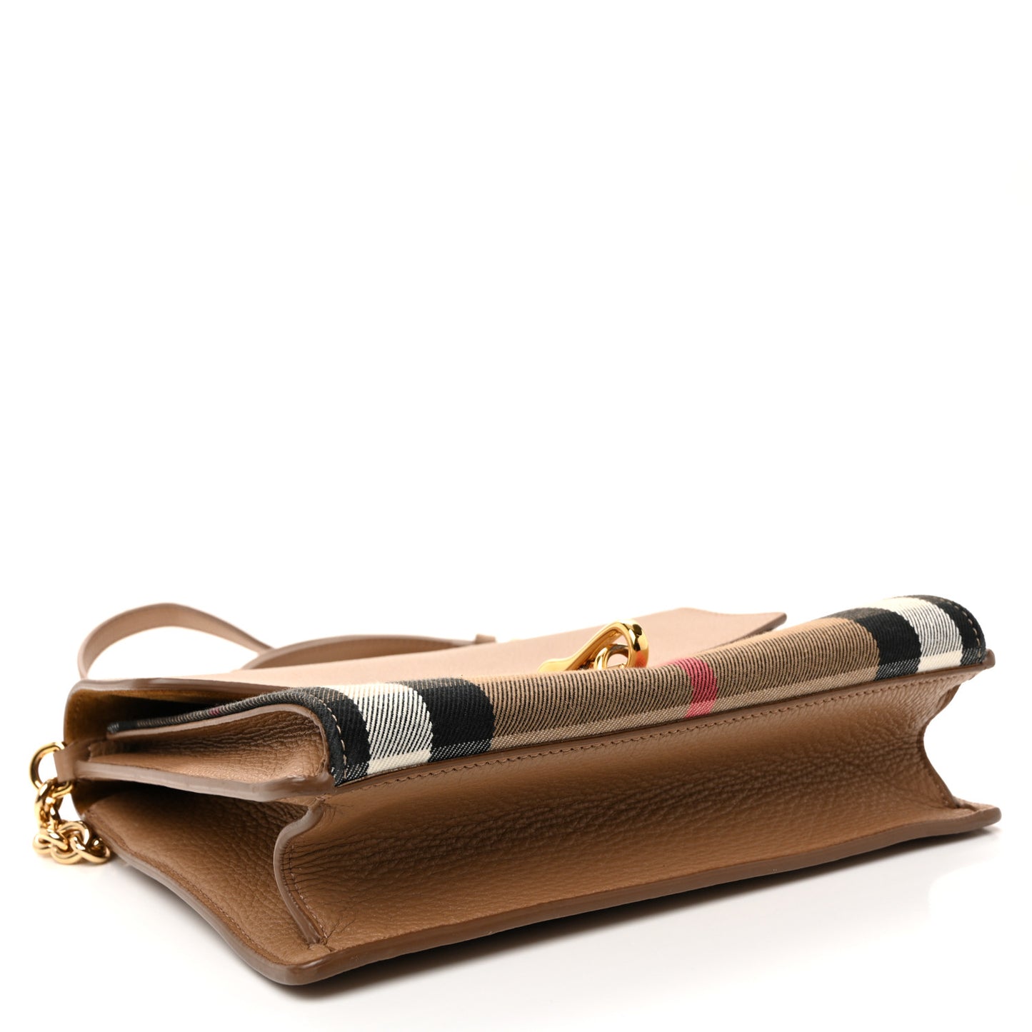Derby Calfskin House Check Small Macken Crossbody Bag Camel