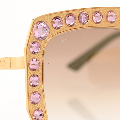 Gucci Metal Acetate Crystal Oversize GG0115S Sunglasses Rose Gold 7 of 8