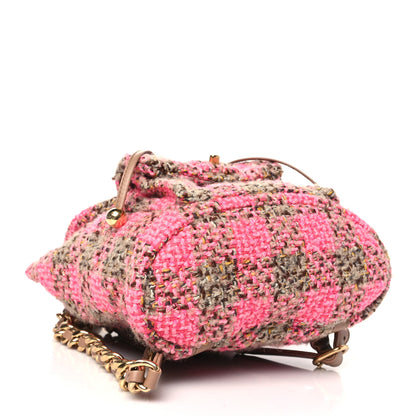 Chanel Wool Tweed Elegant Backpack Pink Brown 4 of 10