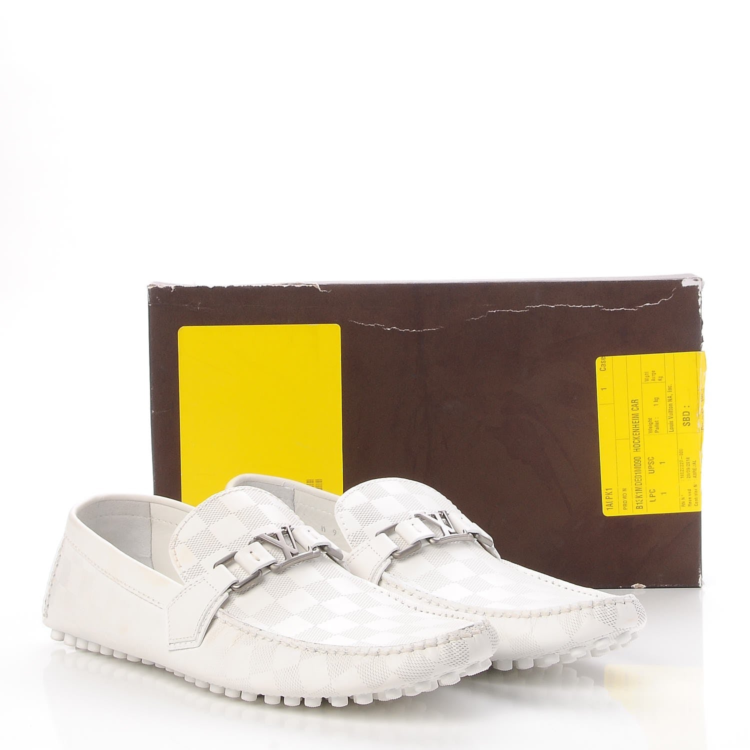 Louis Vuitton Mens Damier Infini Hockenheim Moccasin Loafers 9 White 10 of 10