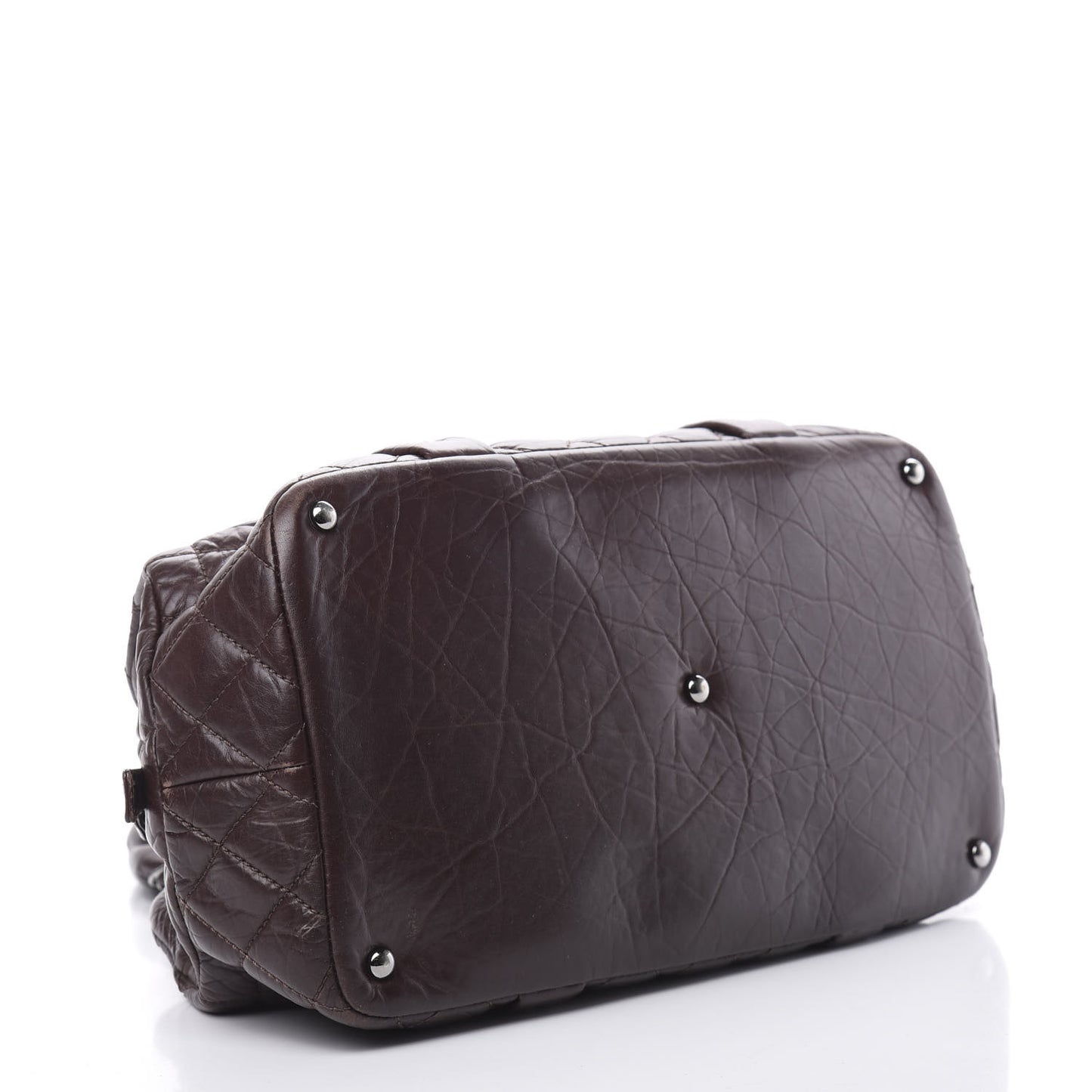 Distressed Lambskin Vintage Ligne Lady Braid Tote Brown
