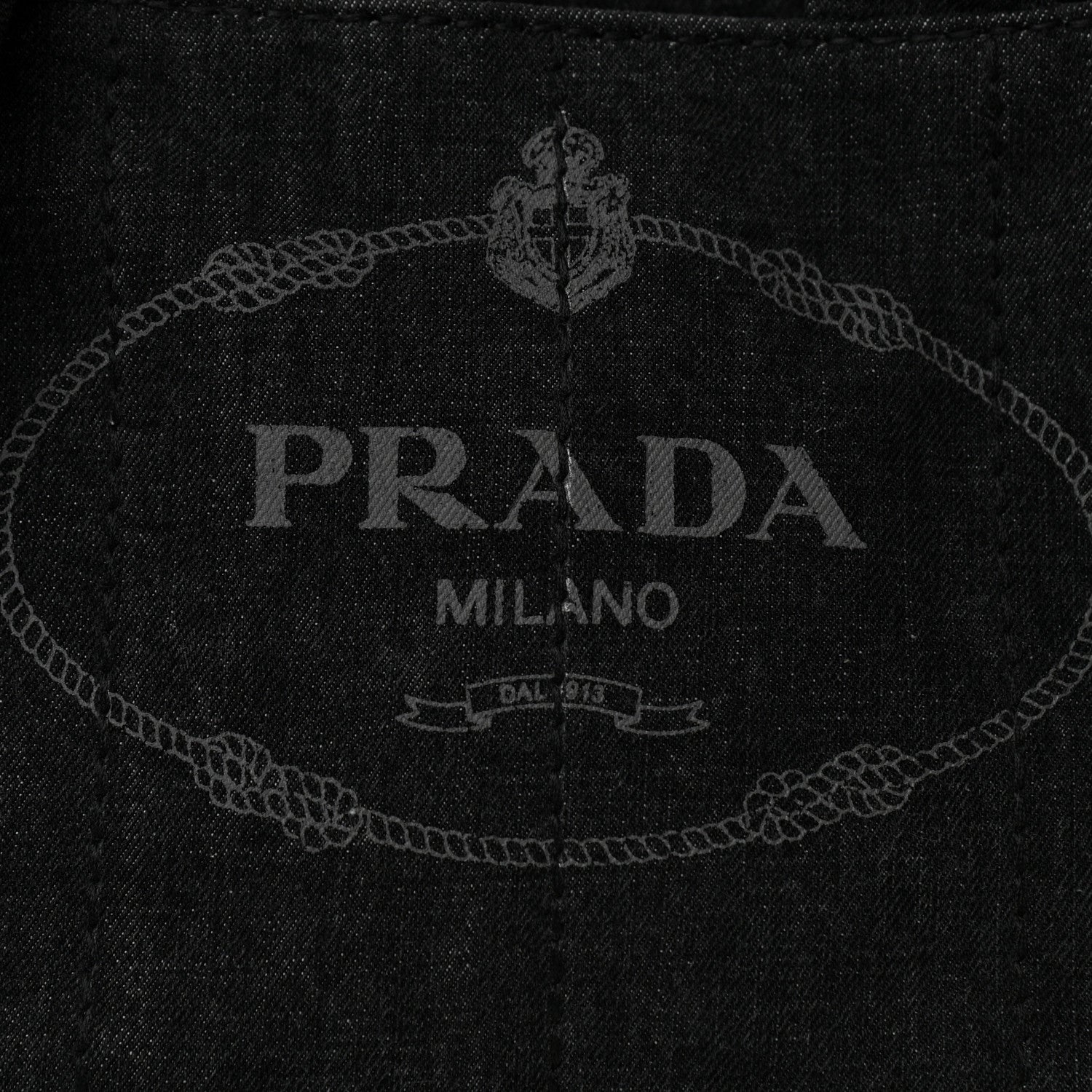 Prada Denim Small Logo Tote Black 7 of 9