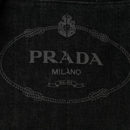 Prada Denim Small Logo Tote Black 7 of 9