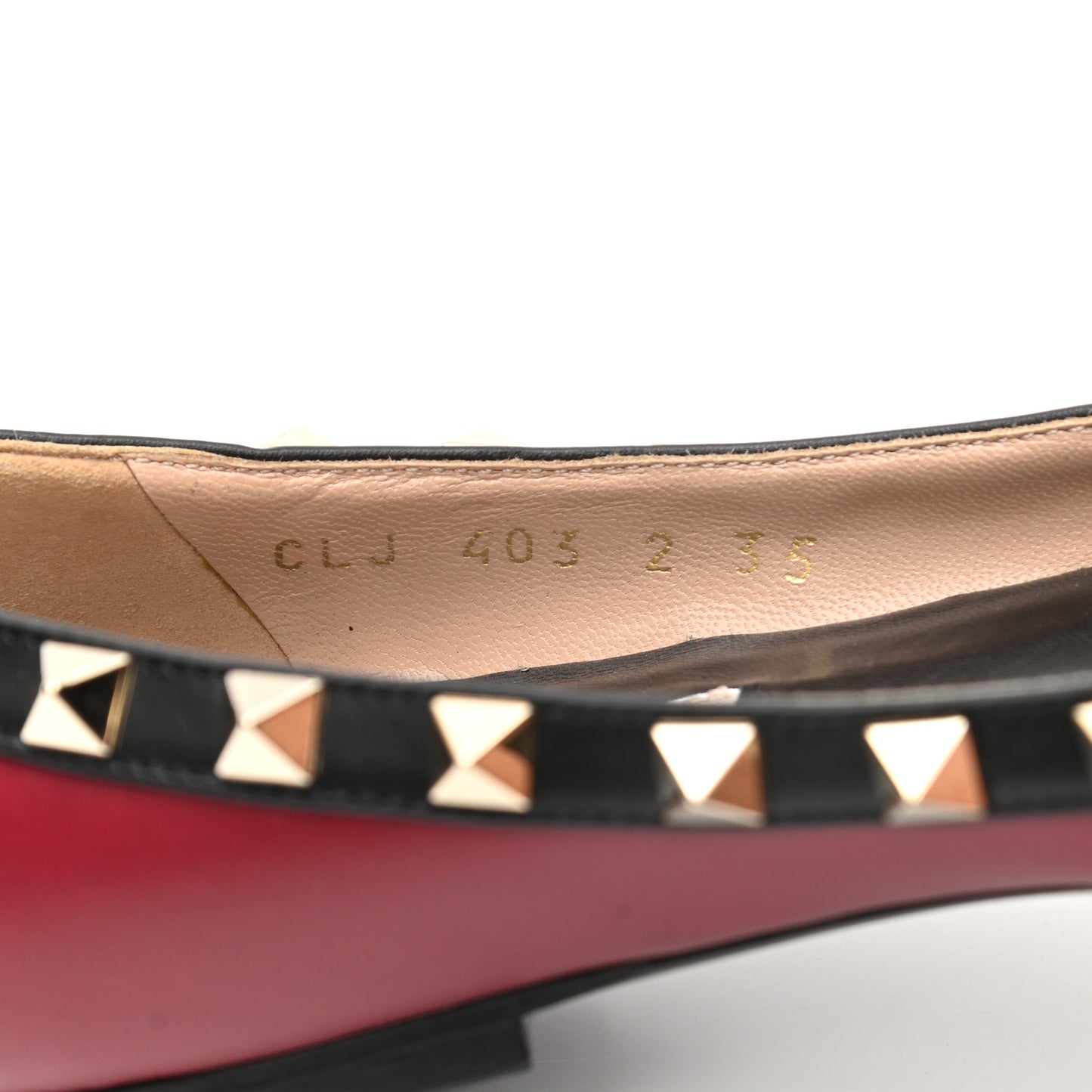 Nappa Rockstud Ballerina Flats 35 Scarlet Black
