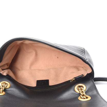 Gucci Calfskin Matelasse Small GG Marmont Shoulder Bag Black 5 of 9