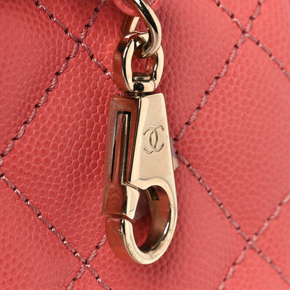 Chanel Caviar Quilted Small Coco Handle Flap Coral 16 of 17