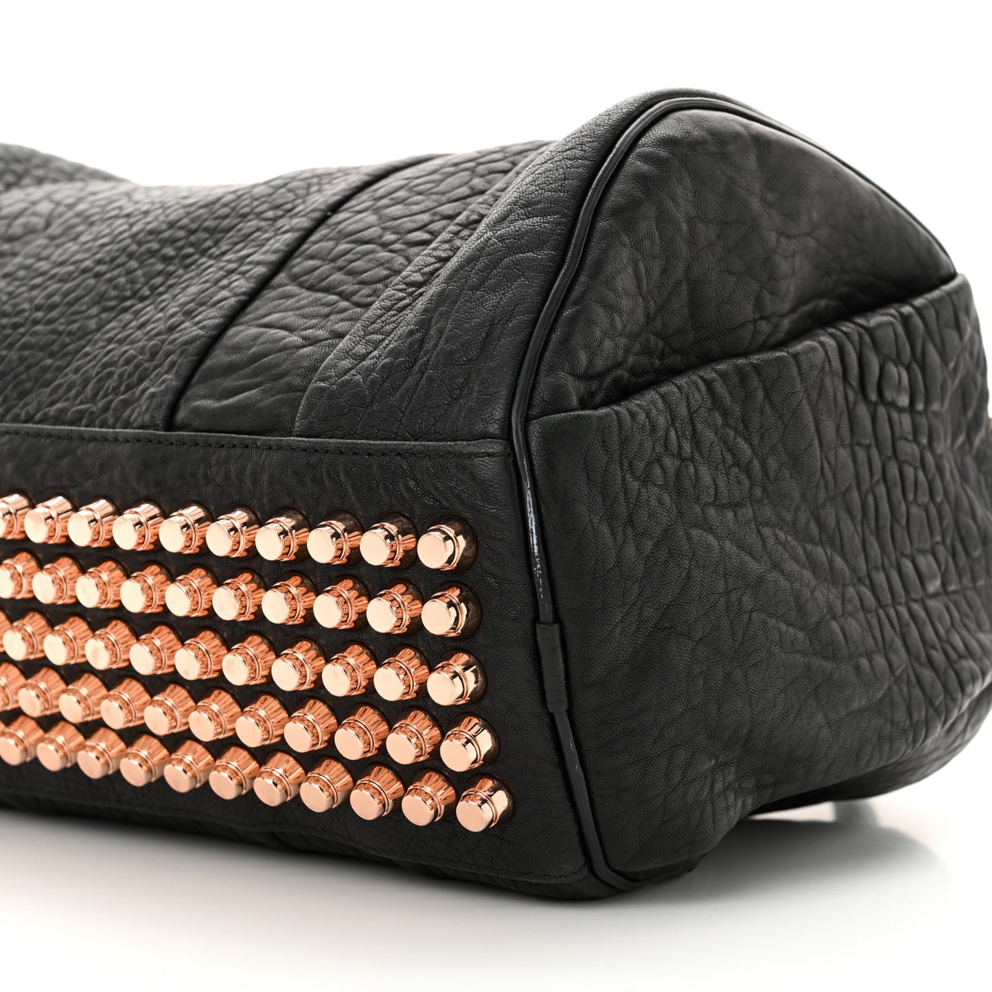 Pebbled Lambskin Rocco Black Rose Gold Hardware