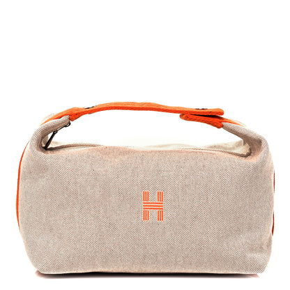 Hermes Canvas Large Bride-A-Brac Pouch Natural Orange 1 of 9