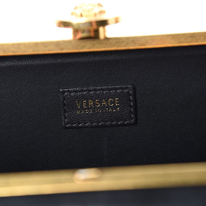Versace Nappa Medallion Tribute Evening Clutch Chain Black 6 of 9