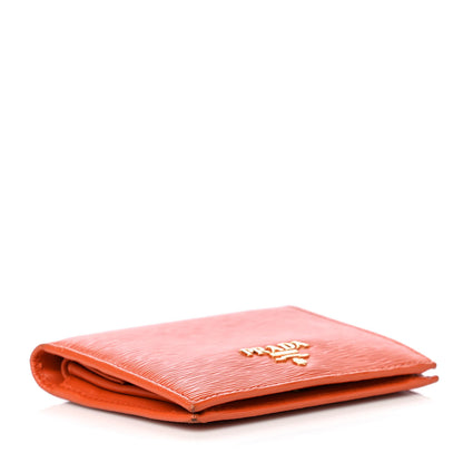 Prada Vitello Move Bi-Fold Wallet Papaya 4 of 11