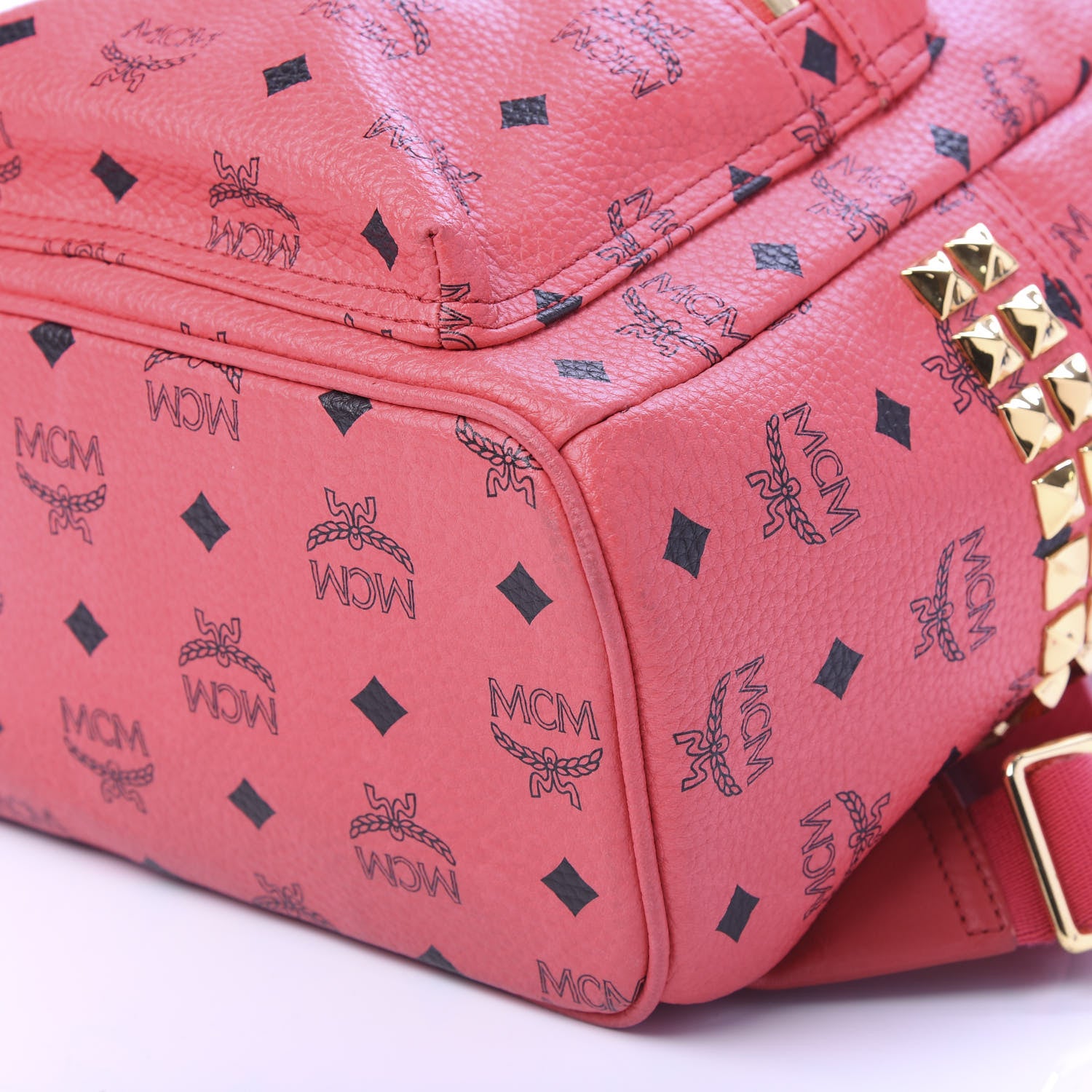 MCM Visetos Small Side Stud Stark Backpack Corail 6 of 8