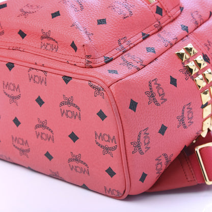 MCM Visetos Small Side Stud Stark Backpack Corail 6 of 8