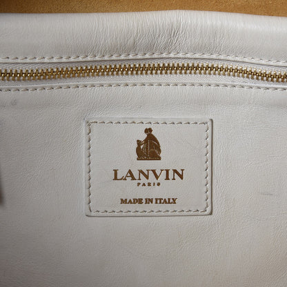 Lanvin Smooth Calfskin Medium Fringe Shopper Tote White 6 of 20