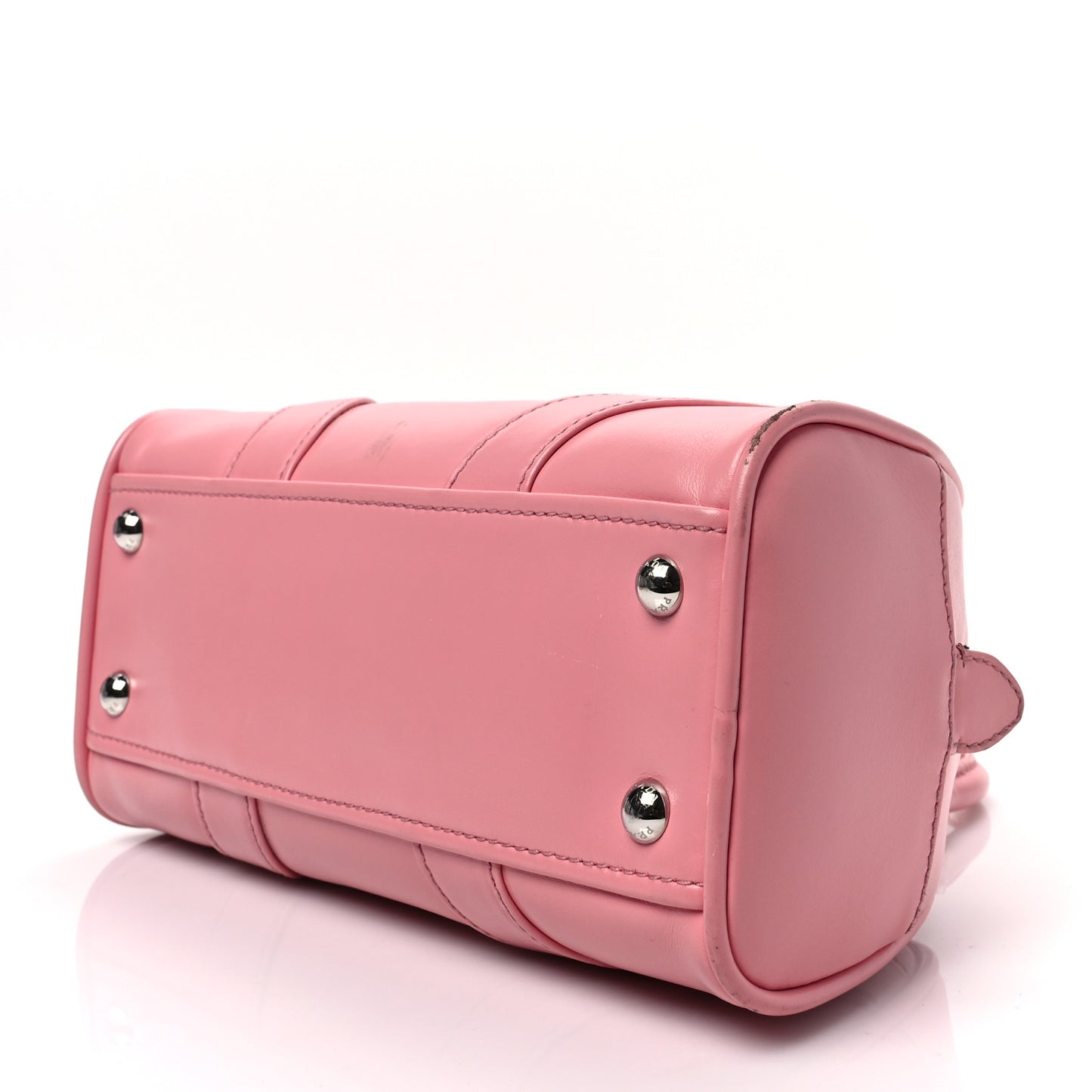 Soft Calfskin Monochrome Bowling Bag Petalo