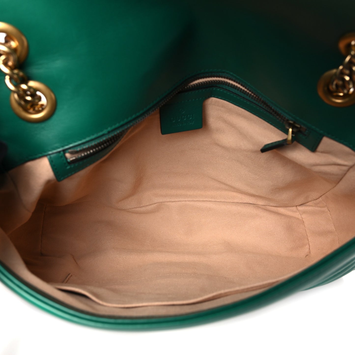 Calfskin Matelasse Medium GG Marmont Shoulder Bag Emerald Green