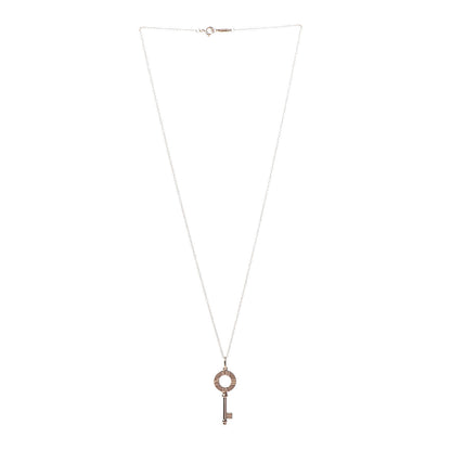 Tiffany 18K Rose Gold Atlas Key Pendant Necklace 3 of 7