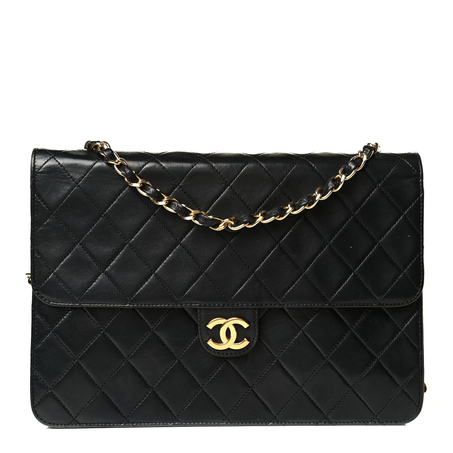 Chanel Lambskin Quilted Jumbo Single Flap Black 1 of 7