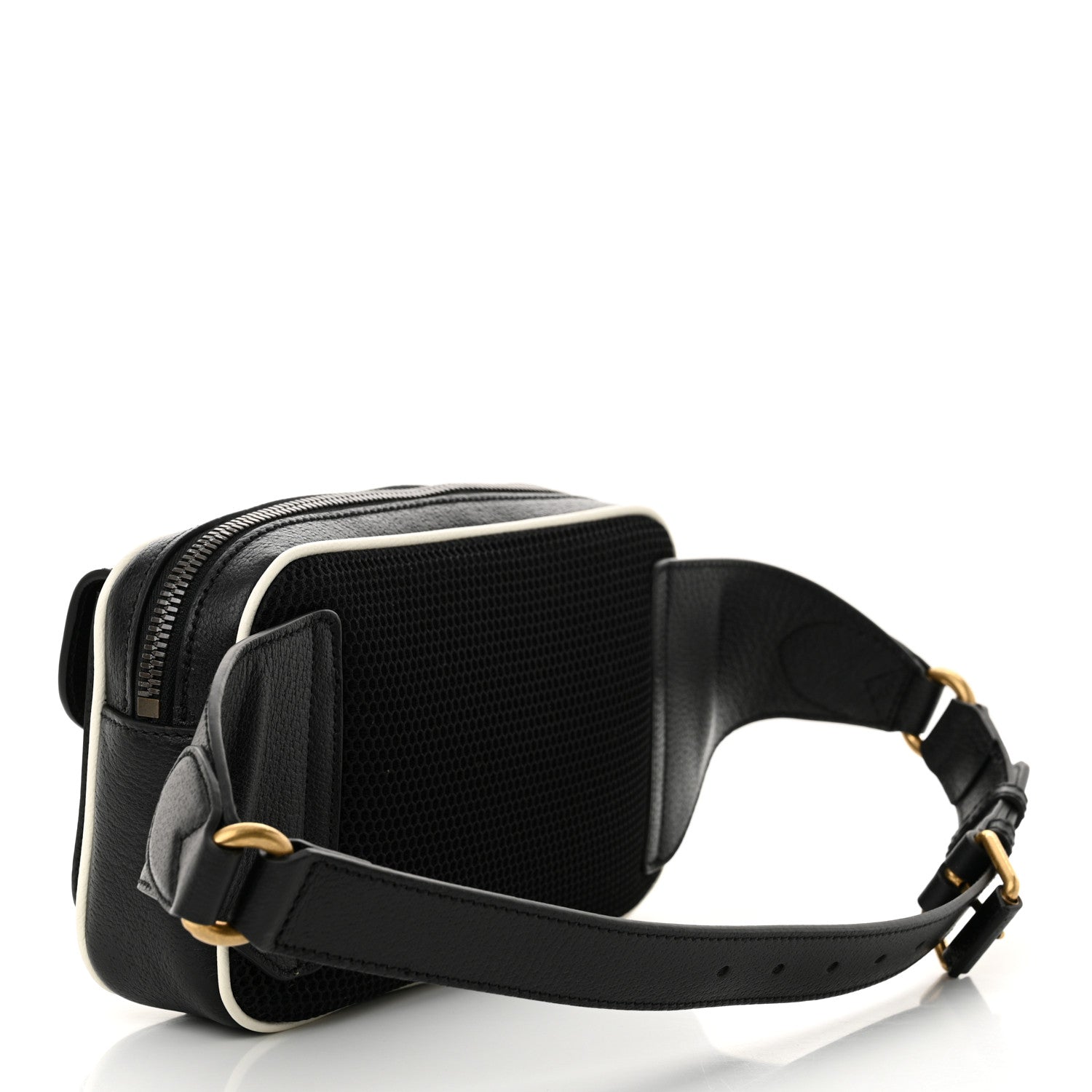 Gucci X ADIDAS Textured Dollar Calfskin Belt Bag Black 3 of 12
