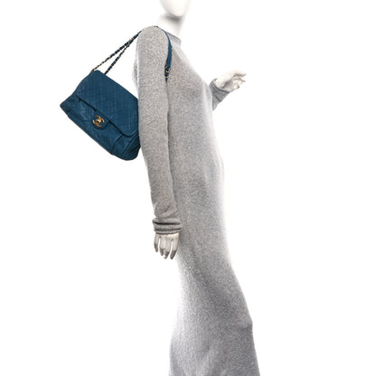 Chanel Iridescent Calfskin Large Chic Quilt Flap Blue 2 of 10