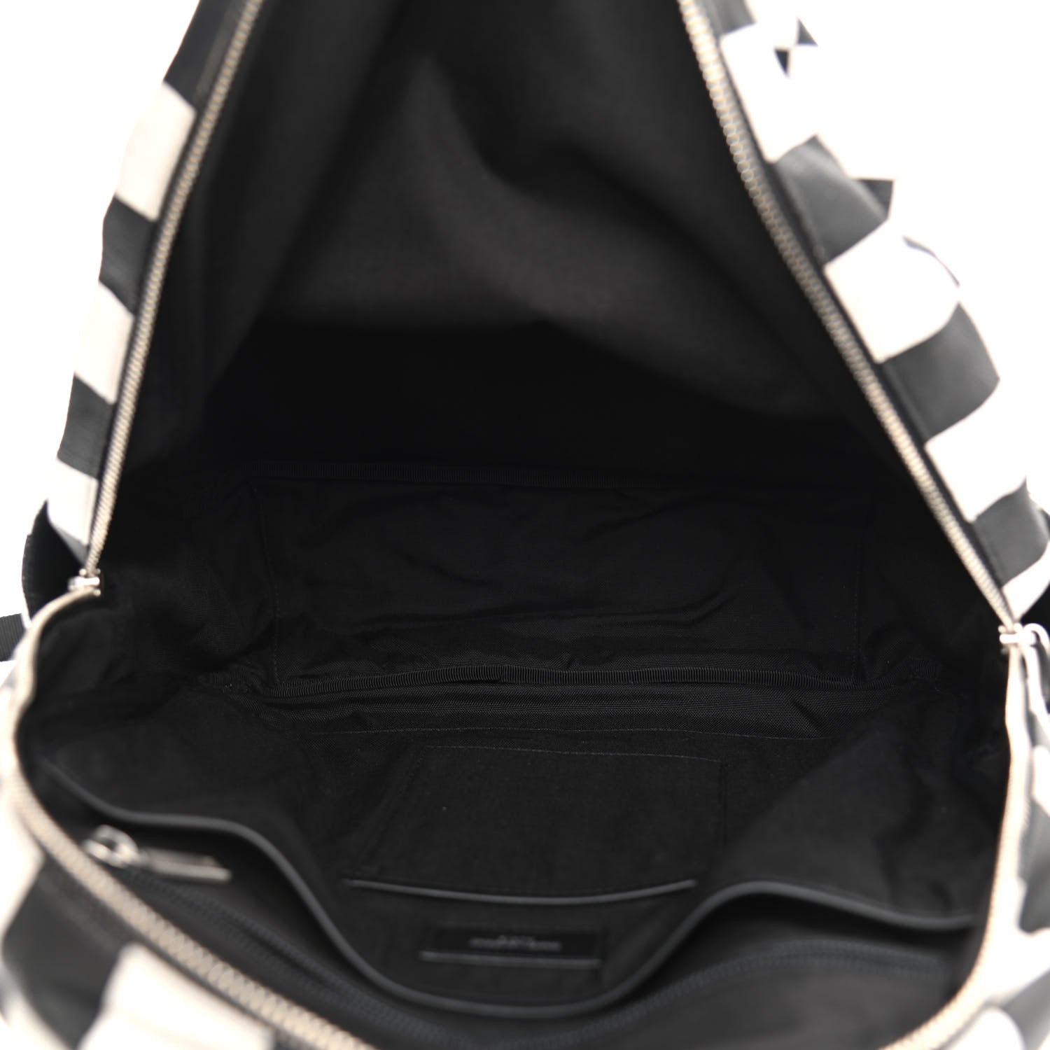 Saint Laurent Calfskin Checked Print Nuxx Backpack Black White 5 of 12