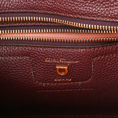 Salvatore Ferragamo Hammered Calfskin Double Handle Small Amy Tote Red 6 of 9