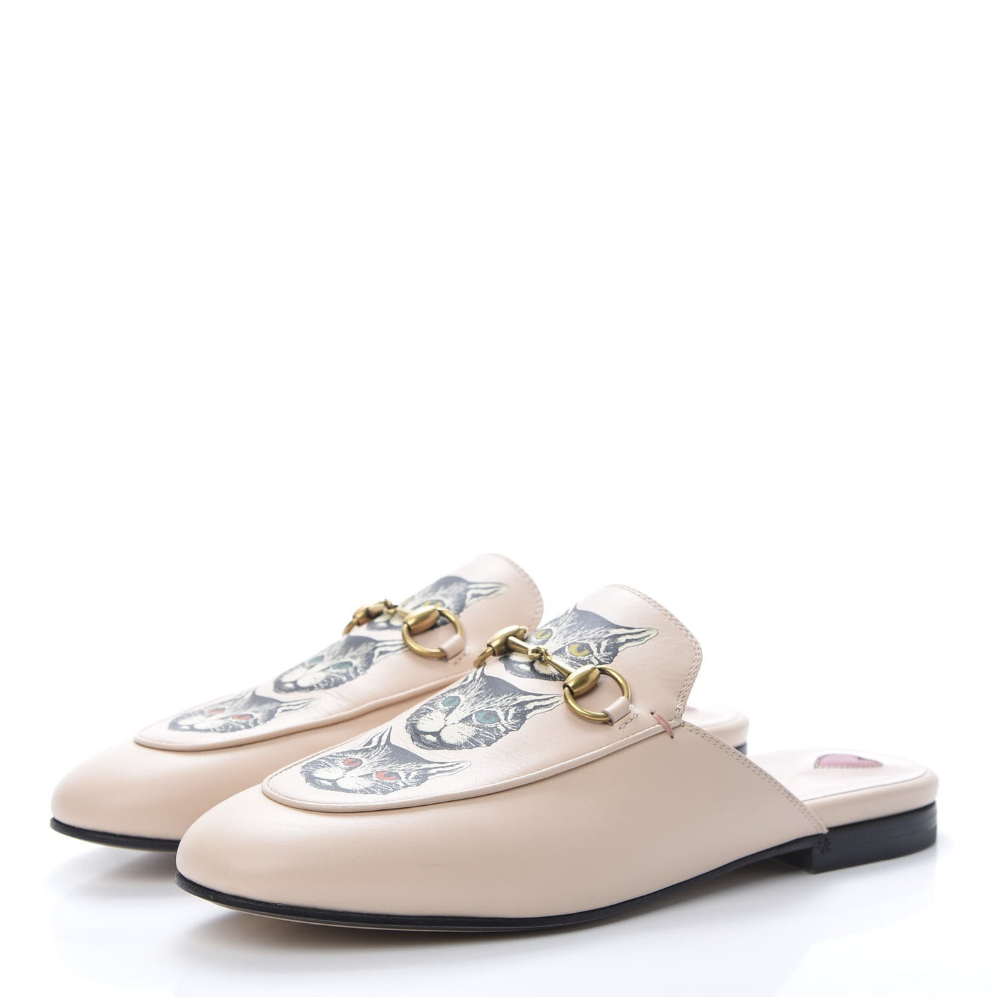 Calfskin Mystic Cat Womens Princetown Slippers 37 Mill Pink Multicolor