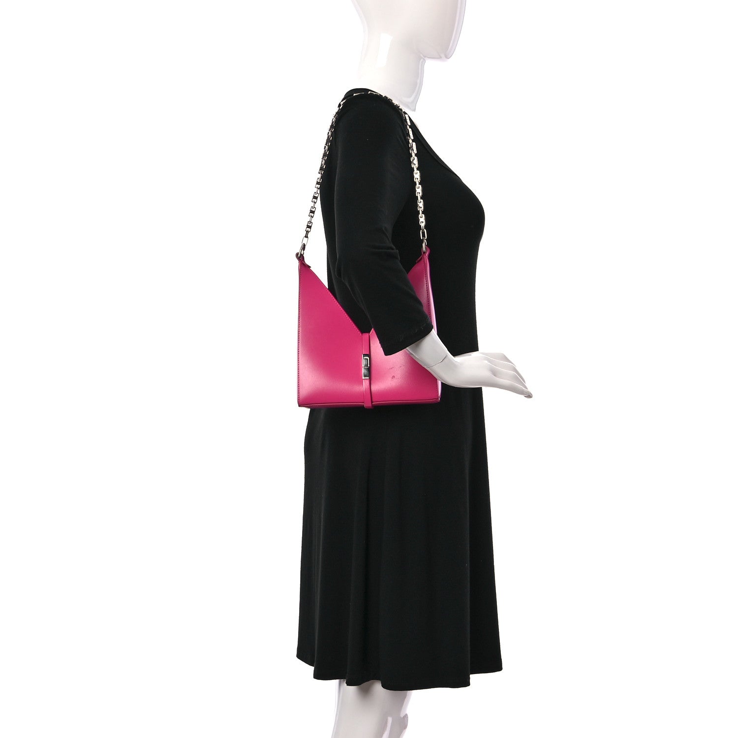 Givenchy Box Calfskin Mini Cut Out Shoulder Bag Neon Pink 2 of 11