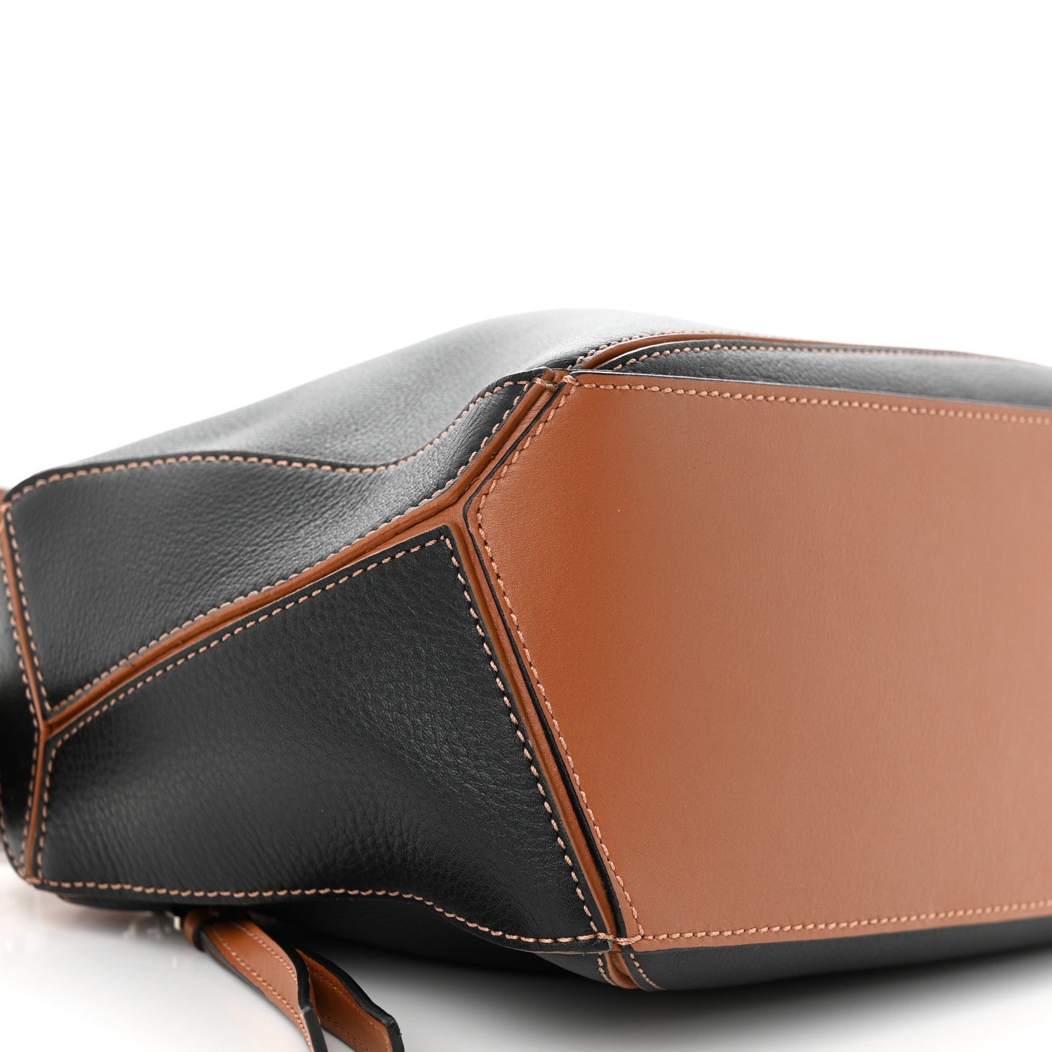 Loewe Calfskin Small Craft Puzzle Bag Tan Black 8 of 11
