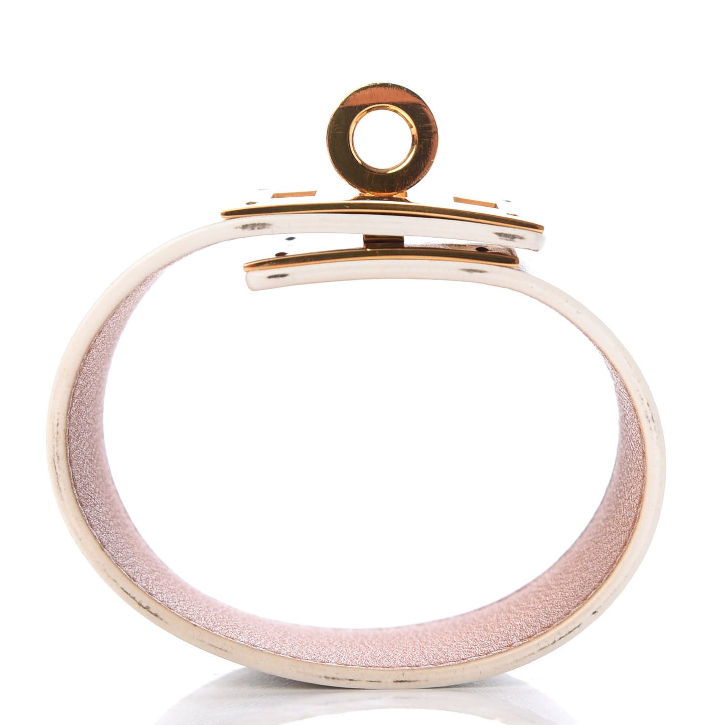 Epsom Kelly Dog Bracelet White