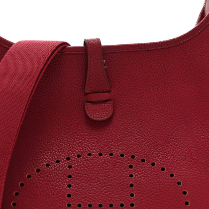 Hermes Taurillon Clemence EVELYNE III PM Rouge Grenat 8 of 11