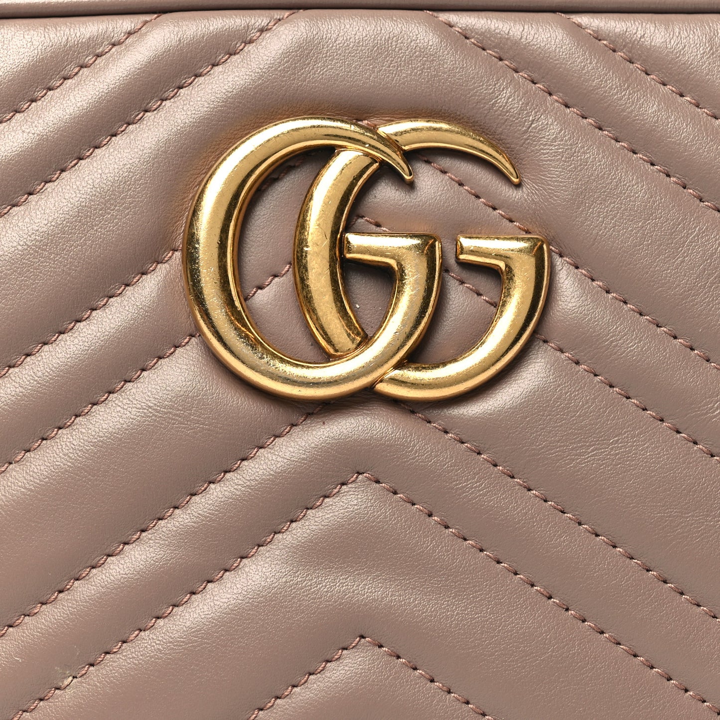 Calfskin Matelasse Small GG Marmont Chain Shoulder Bag Taupe