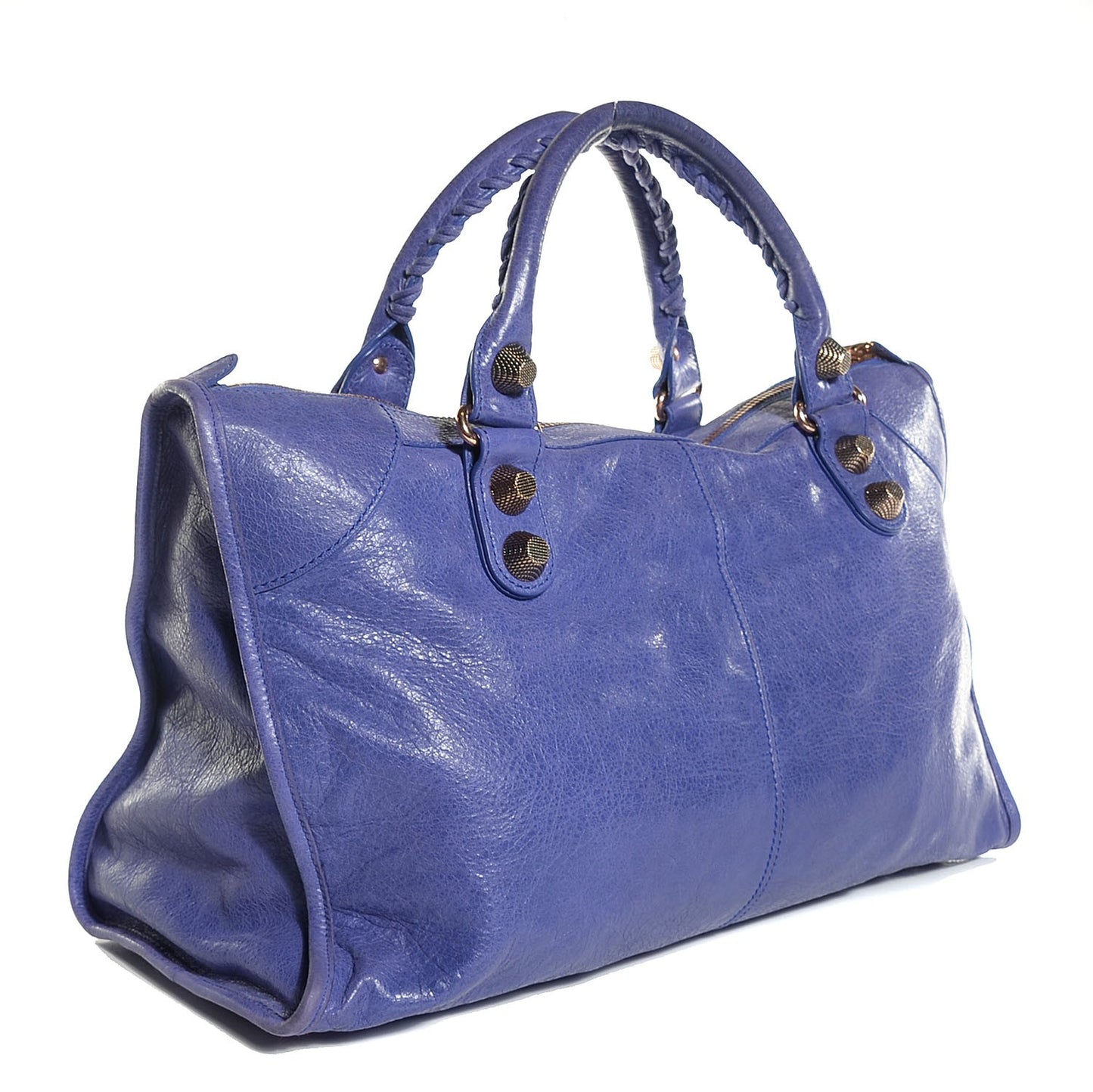 Agneau Giant 21 Rose Gold Hardware Work Bleu Lavande