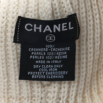 Chanel Cashmere Logo Beanie Hat Ivory 5 of 5
