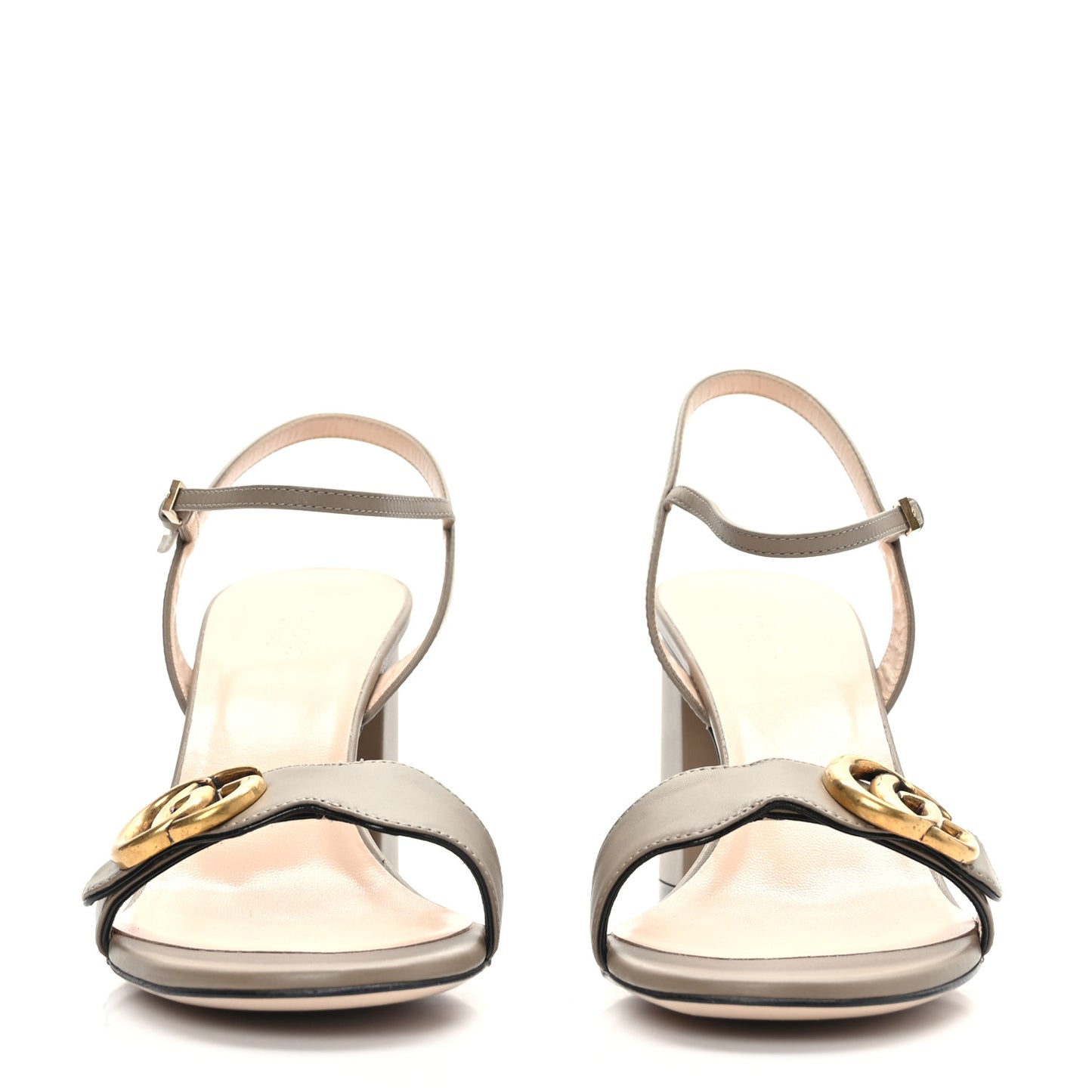 Lifford Calfskin GG Marmont Ankle Wrap 75mm Sandals 40.5 Mud