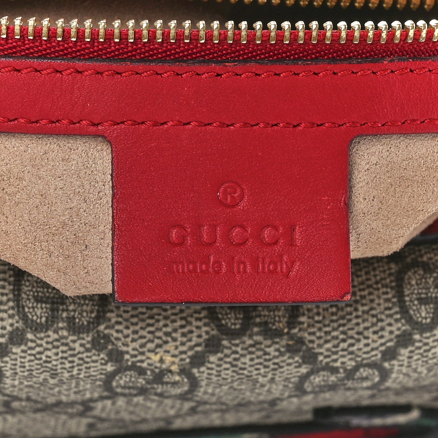 Gucci GG Supreme Monogram Kingsnake Heart Embroidered Small Boston Red 7 of 13