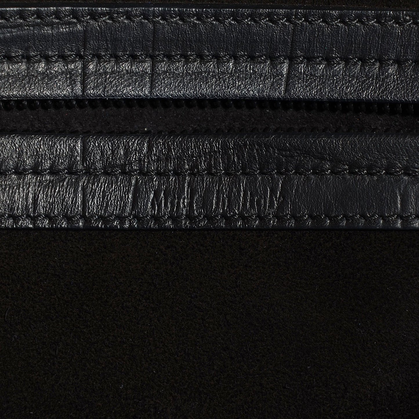 Crocodile Embossed Calfskin Medium Phantom Luggage Black