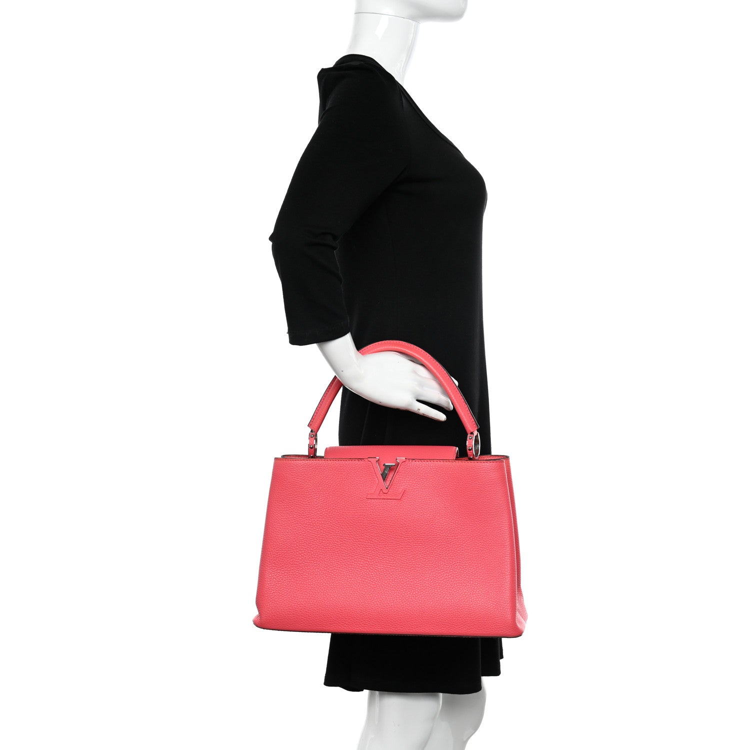 Louis Vuitton Taurillon Capucines MM Rose Litchi 2 of 13