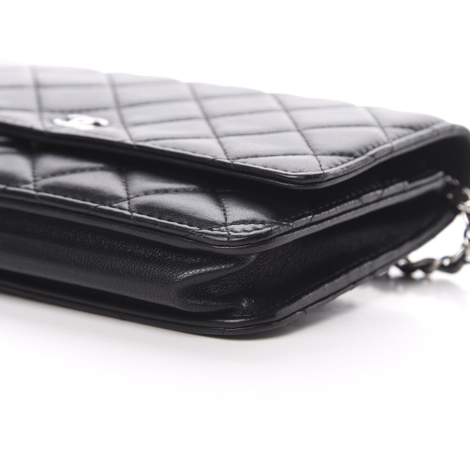 Chanel Lambskin Quilted Wallet On Chain WOC Black 11 of 14