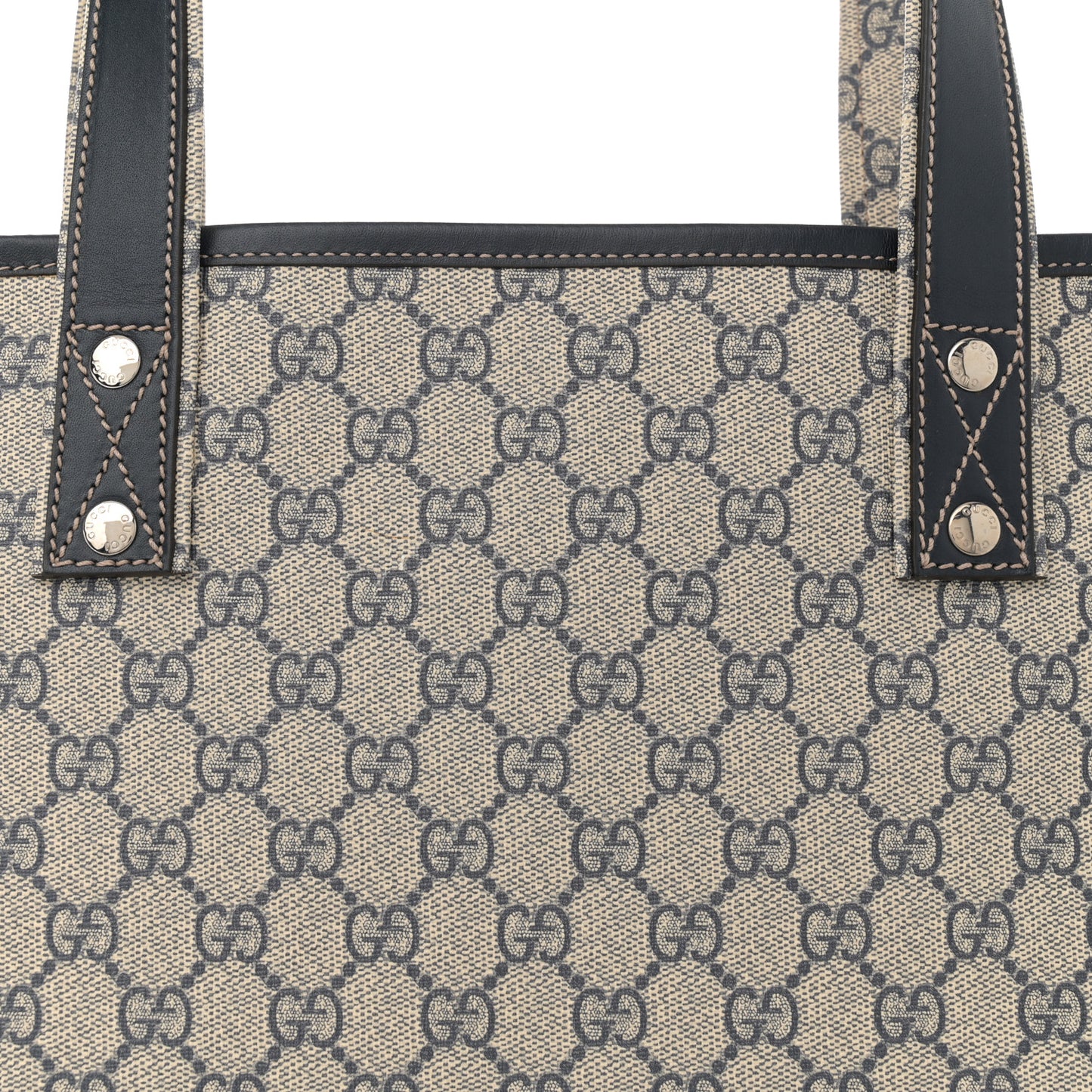 GG Plus Monogram Medium Signature Web Loop Tote Navy