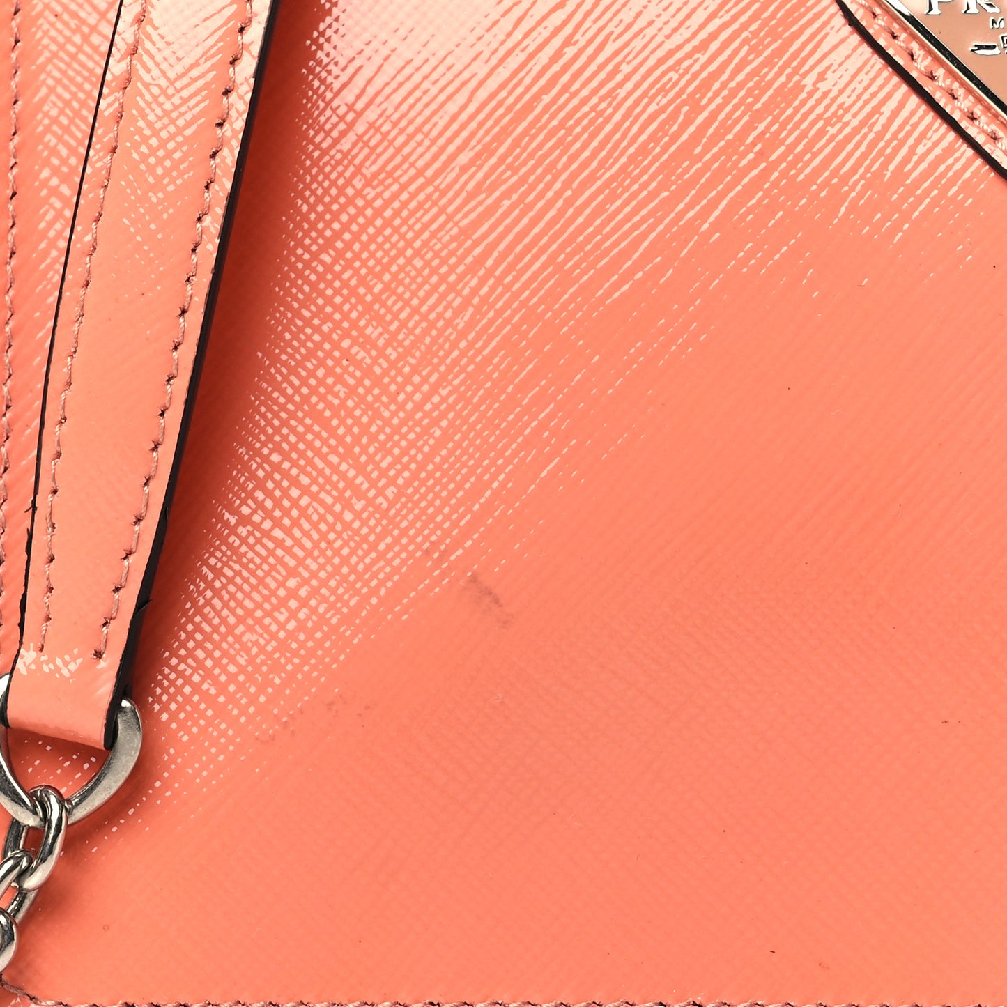 Saffiano Vernice Chain Crossbody Bag Albicocca