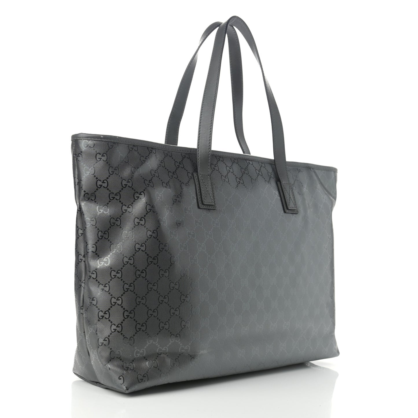 Imprime Monogram Large Zippered Shopping Tote Pewter