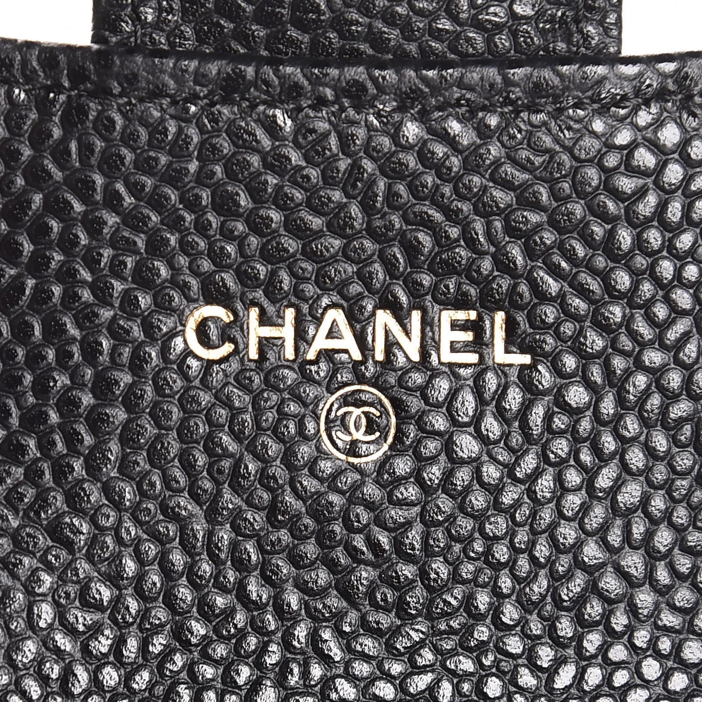 Caviar Quilted Flap Card Holder Black