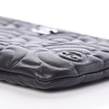 Chanel Goatskin Camellia Embossed Cosmetic Pouch Black 10 of 10