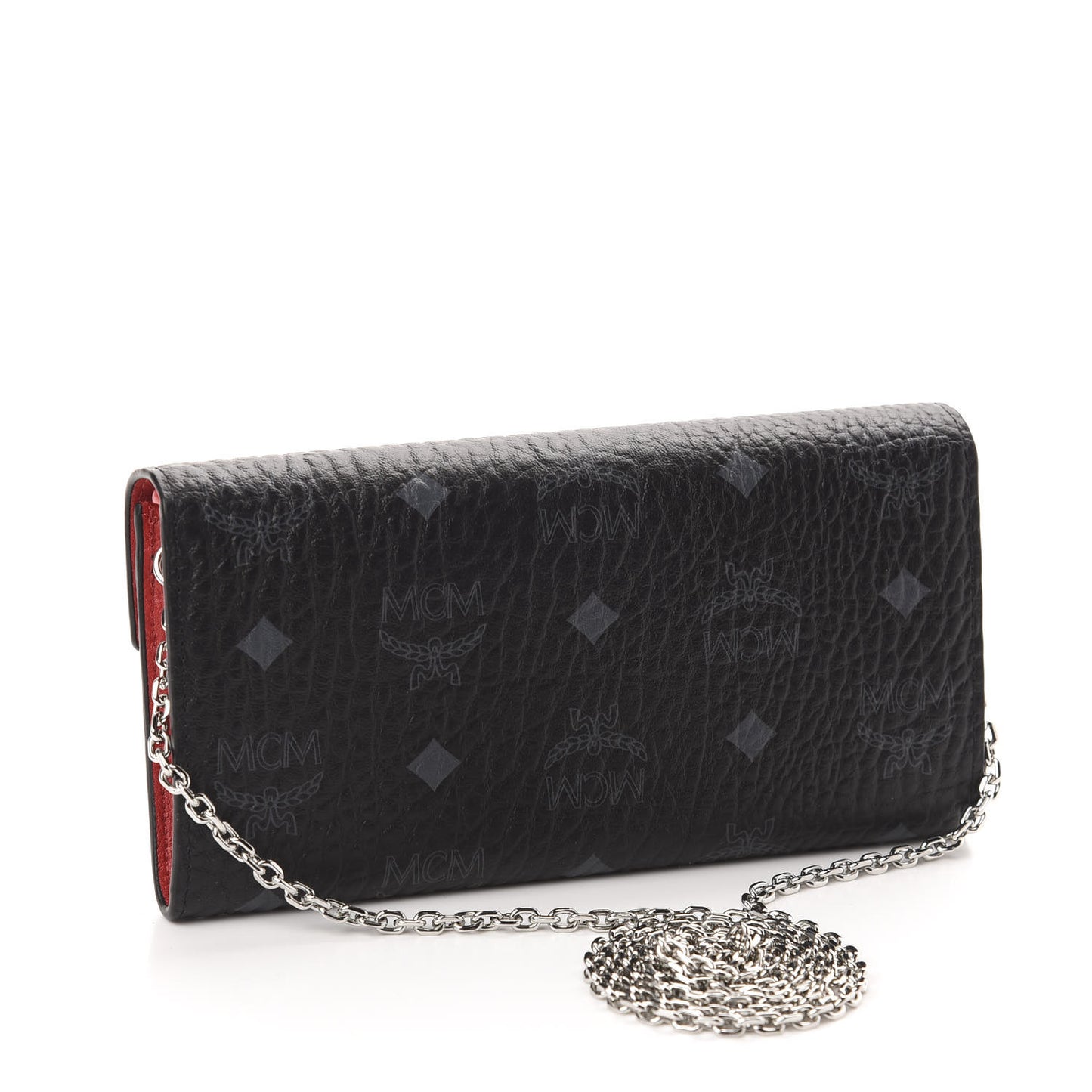 Visetos Large Patricia Wallet On Chain Black Red