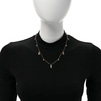 Fendi Metal Crystal Fendi O'Lock Long Necklace Gold 2 of 6